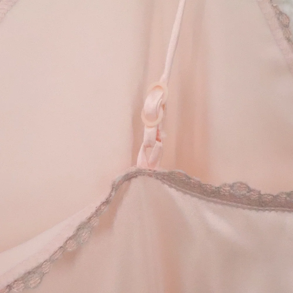 Colesce Couture Vintage 90s Lingerie Set Womens Size L Pink Lace Satin Romantic - Picture 15 of 16